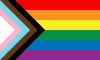 Progress pride flag. New 2018 version of LGBTQ communities. Simple flat vector illustration.